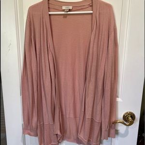 LOFT light pink/dusty rose lightweight cardigan sweater